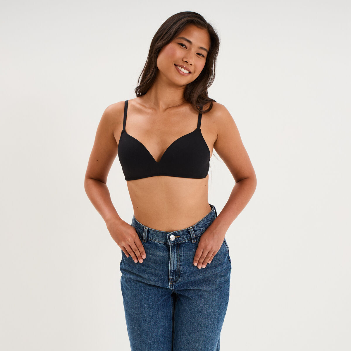 Soutien-gorge triangle coton majoritaire noir femme