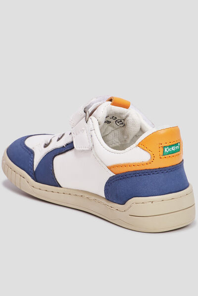 Tennis basses en cuir Kickers Windo blanc garçon