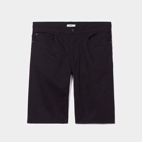 Bermuda droit stretch 5 poches coton noir homme