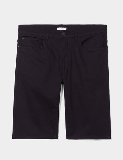 Bermuda droit stretch 5 poches coton noir homme