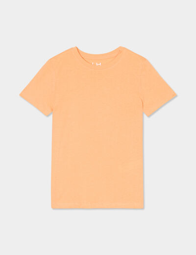 T-shirt en coton manches courtes rose saumon garçon