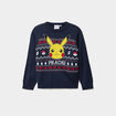 Pull de No&euml;l Pok&eacute;mon Pikachu bleu marine gar&ccedil;on