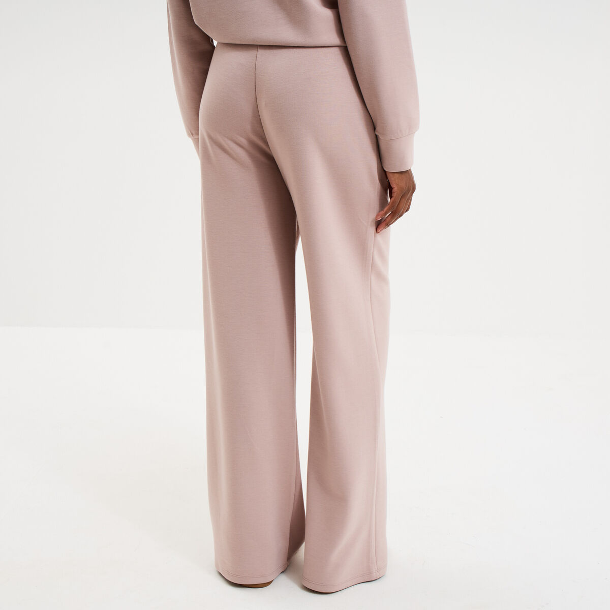 Pantalon de jogging large &eacute;lastiqu&eacute; marron clair femme