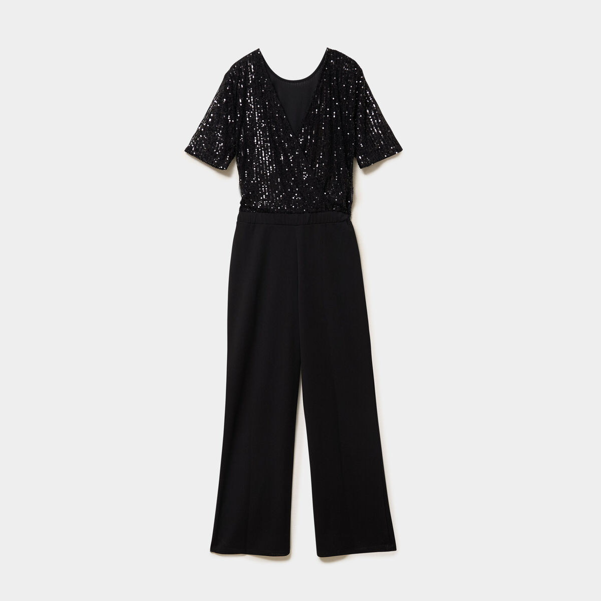 Combinaison pantalon buste sequins noir femme