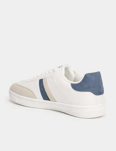 Tennis basses &agrave; lacets blanc homme