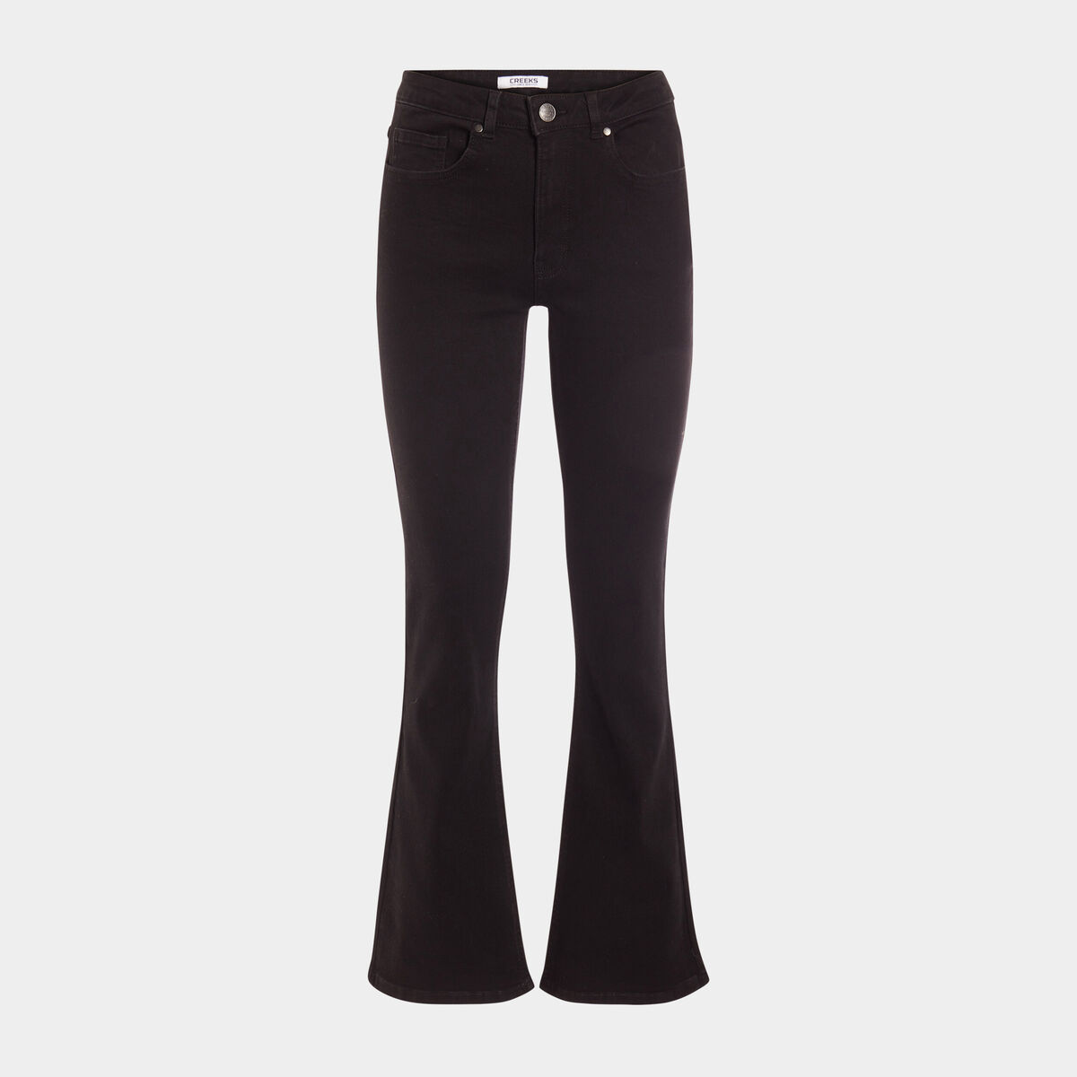 Jeans flare taille standard denim noir femme