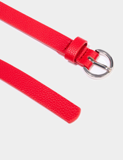 Ceinture avec boucle ronde rouge femme