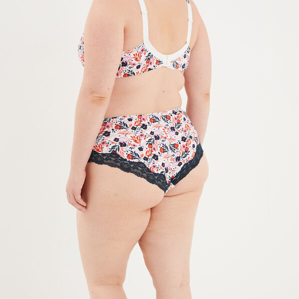 Shorty microfibre ecru femme grande taille