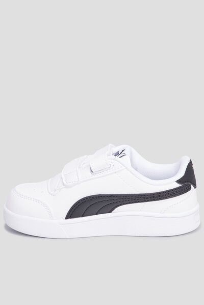 Tennis basses à scratchs Puma Shuffle blanc garçon