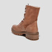 Bottines fourrées à lacets marron femme