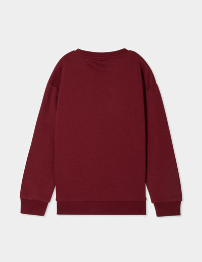 Sweat oversize manches longues bordeaux garçon