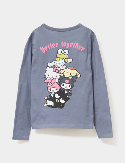 T-shirt manches longues Hello Kitty gris fille