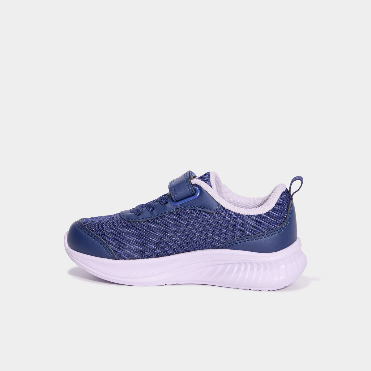 Baskets running &agrave; scratchs bleu marine fille