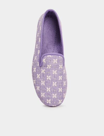 Chaussons semelle élastiquée mauve femme