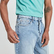 Jeans droit denim bleach homme
