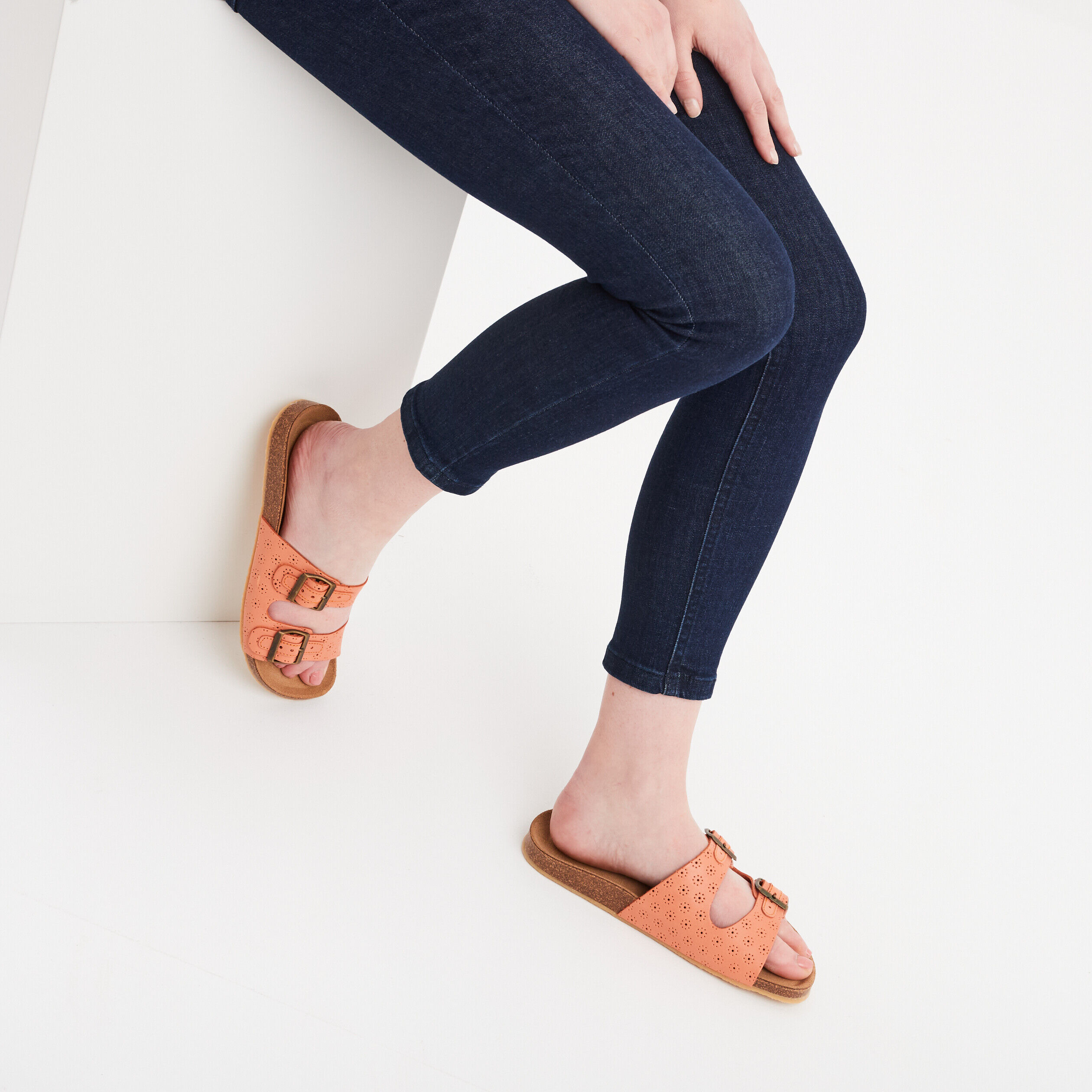 Mules en cuir Kickers Ecolog rose femme