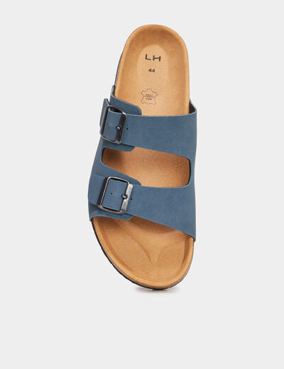 Mules avec boucles bleu marine homme