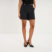 Short droit &agrave; pont noir femme