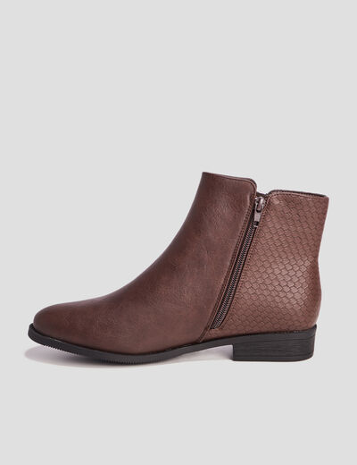 Bottines plates marron femme