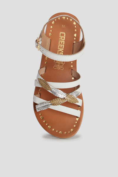 Sandales en cuir Creeks blanc fille