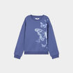 Sweat col rond manches longues bleu gris fille