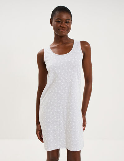 Chemise de nuit sans manches gris clair femme