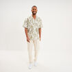 Chemise en coton manches courtes vert olive homme