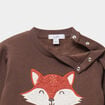 Sweat molletonn&eacute; &eacute;paule boutonn&eacute;e marron fonc&eacute; b&eacute;b&eacute; gar&ccedil;on