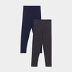 Lot 2 leggings coton bleu marine fille
