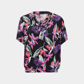 T-shirt à manches courtes noir femme