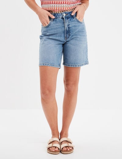 Bermuda en jean 5 poches Creeks denim double stone femme