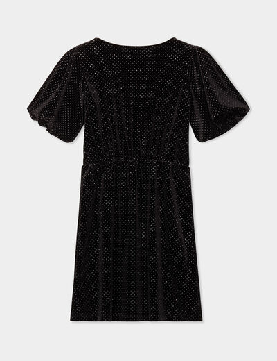 Robe velours à strass Liberto noir fille