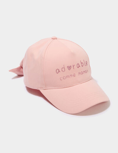 Casquette coton rose fille