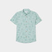 Chemise manches courtes vert kaki gar&ccedil;on