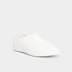 Tennis basses à lacets en toile blanc femme