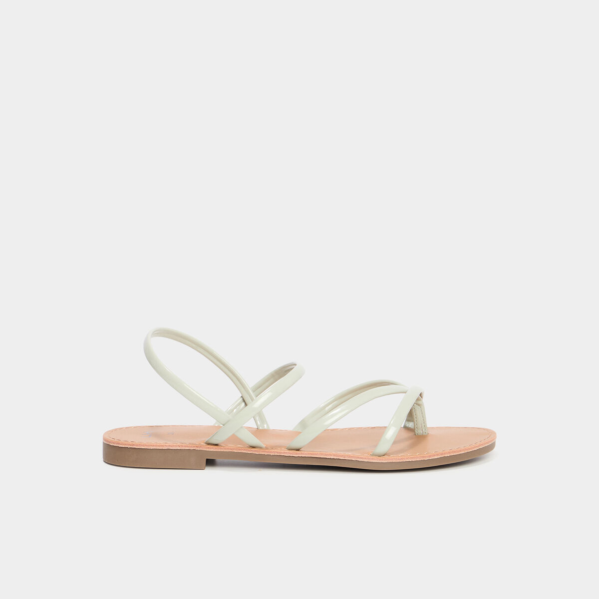 Sandales plates vert clair femme