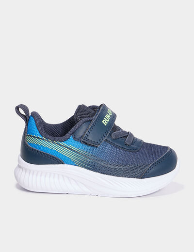 Baskets running à scratchs bleu bébé garçon
