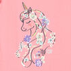 T-shirt à sequins manches volants coton rose fille