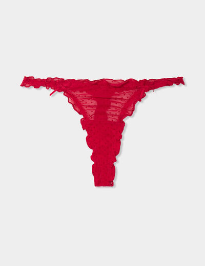 String en dentelle rose framboise femme