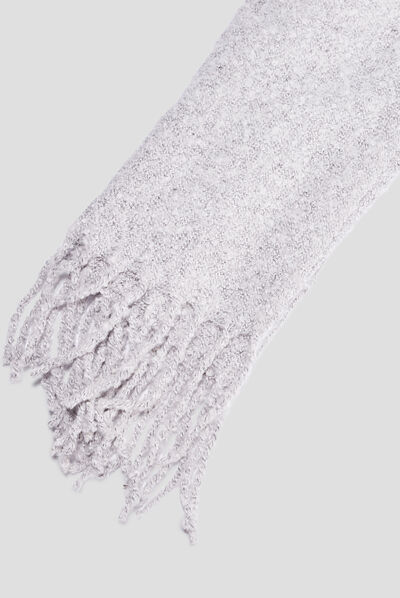 Écharpe avec franges gris femme