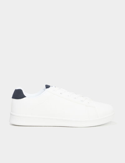 Tennis basses à lacets bout rond bleu marine femme