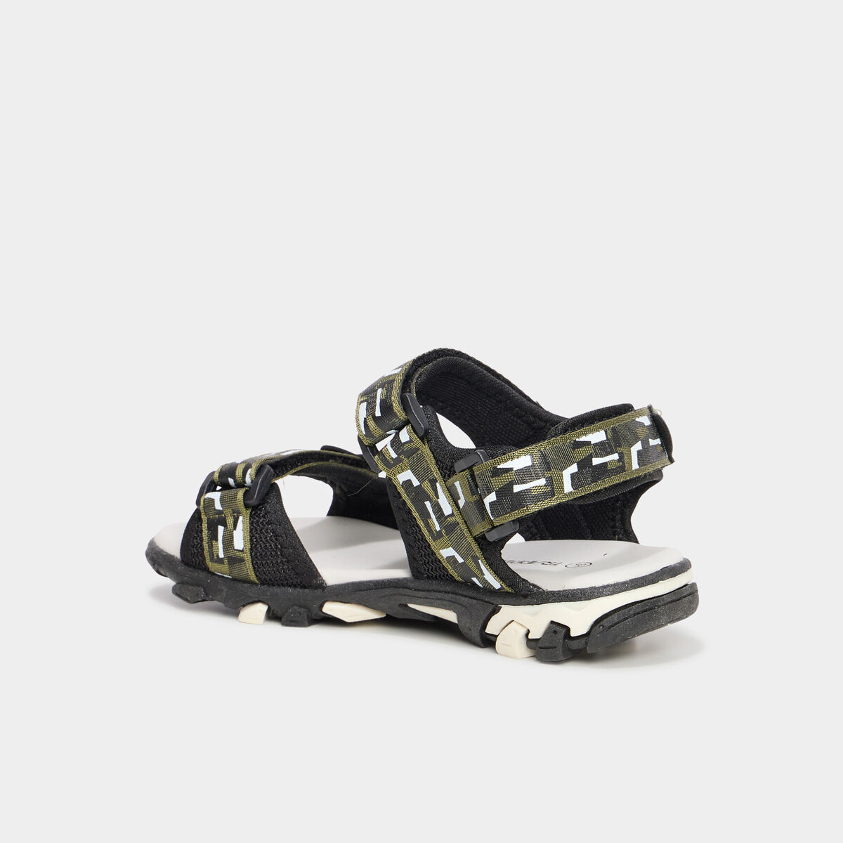 Sandales avec scratchs vert kaki gar&ccedil;on