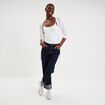 Gilet fin mi long manches 3/4 blanc femme