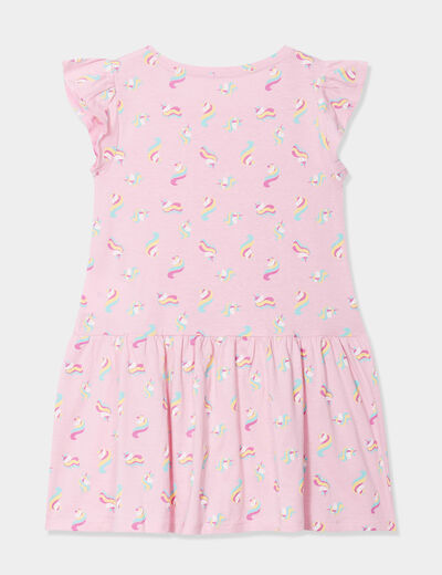 Robe courte évasée à volants rose pastel fille