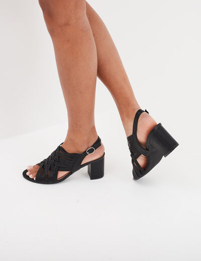 Sandales multibrides à talons Mosquitos noir femme