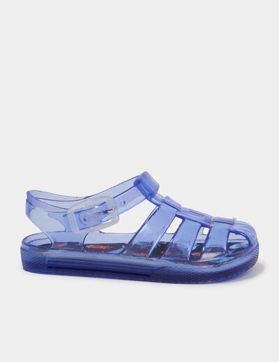 Sandales de plage bride d'attache bleu b&eacute;b&eacute; fille