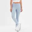 Legging stretch taille élastiquée bleu gris femme