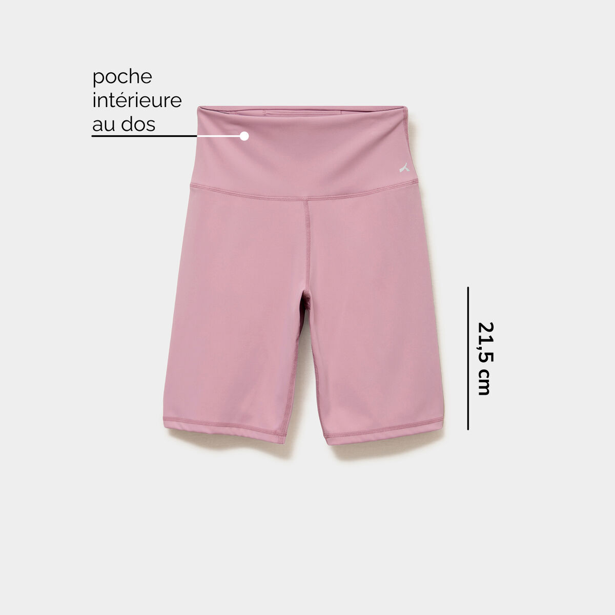 Short cycliste de sport taille haute mauve femme