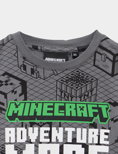 Ensemble 2 pi&egrave;ces coton Minecraft gris fonc&eacute; gar&ccedil;on