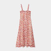 Robe midi à bretelles taille élastiquée ecru femme